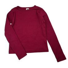 Load image into Gallery viewer, Girls KID, burgundy stretch cotton long sleeve t-shirt, EUC, size 8,  