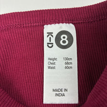 Load image into Gallery viewer, Girls KID, burgundy stretch cotton long sleeve t-shirt, EUC, size 8,  