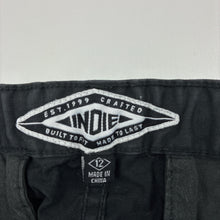 Load image into Gallery viewer, Boys Indie, black stretch cotton chino pants, adjustable, GUC, size 12,  