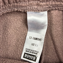 Load image into Gallery viewer, Unisex Bonds, cotton blend fleece lined track pants, elasticated, pilling, FUC, size 1,  