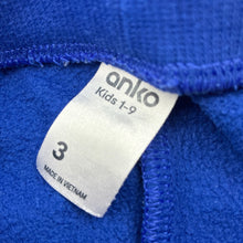 Load image into Gallery viewer, Boys Anko, cotton blend fleece lined track pants, elasticated, digger, FUC, size 3,  