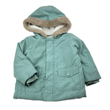 Load image into Gallery viewer, Unisex Target, zip fleece lined hooded jacket, faux fur trim, GUC, size 1,  