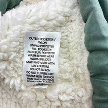 Load image into Gallery viewer, Unisex Target, sage zip fleece lined hooded jacket, faux fur trim, GUC, size 00,  
