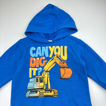 Load image into Gallery viewer, Boys Anko, cotton blend fleece lined hoodie, digger, FUC, size 3,  