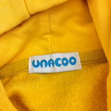 Load image into Gallery viewer, Unisex UNACOO, yellow cotton blend fleece lined hoodie, GUC, size 10,  