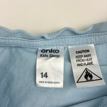 Load image into Gallery viewer, Unisex Anko, blue cotton pyjama top, croissant, FUC, size 14,  