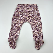Load image into Gallery viewer, Girls Jamie Kay, floral organic cotton footed leggings, elasticated, GUC, size 1,  