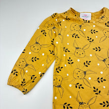 Load image into Gallery viewer, Girls Mango, yellow stretch cotton long sleeve top, rabbit, GUC, size 4,  