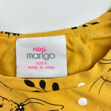 Load image into Gallery viewer, Girls Mango, yellow stretch cotton long sleeve top, rabbit, GUC, size 4,  