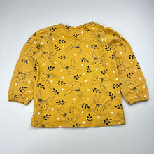 Load image into Gallery viewer, Girls Mango, yellow stretch cotton long sleeve top, rabbit, GUC, size 4,  