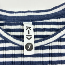 Load image into Gallery viewer, Girls KID, striped stretch cotton ribbed long sleeve t-shirt, FUC, size 7,  