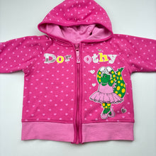 Load image into Gallery viewer, Girls The Wiggles, Dorothy zip fleece lined hoodie, minor marks, FUC, size 1,  