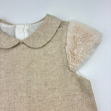 Load image into Gallery viewer, Girls Panco Baby, cotton blend dress, faux fur trim, minor marks, FUC, size 2-3, L: 46cm