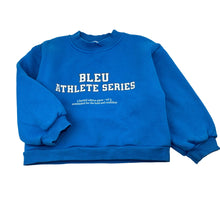 Load image into Gallery viewer, Unisex SKYANDBLEU THE LABEL, blue fleece lined sweater, athletics, minor marks, FUC, size 3,  