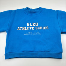 Load image into Gallery viewer, Unisex SKYANDBLEU THE LABEL, blue fleece lined sweater, athletics, minor marks, FUC, size 3,  