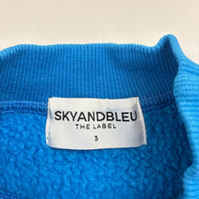 Load image into Gallery viewer, Unisex SKYANDBLEU THE LABEL, blue fleece lined sweater, athletics, minor marks, FUC, size 3,  
