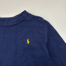 Load image into Gallery viewer, Unisex Ralph Lauren, navy cotton long sleeve t-shirt, wash fade, FUC, size 6,  