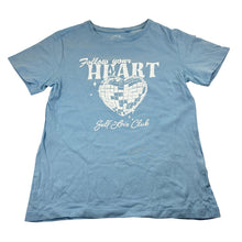Load image into Gallery viewer, Girls Anko, blue cotton t-shirt, heart, EUC, size 12,  