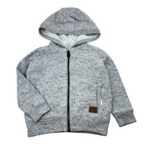 Load image into Gallery viewer, Unisex Target, grey cotton zip fleece lined hooded jacket, FUC, size 2,  