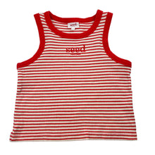 Load image into Gallery viewer, Girls Seed, striped stretch cotton heritage singlet, GUC, size 7,  
