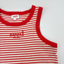 Load image into Gallery viewer, Girls Seed, striped stretch cotton heritage singlet, GUC, size 7,  