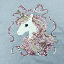 Load image into Gallery viewer, Girls Anko, cotton sequin t-shirt, embroidered, unicorn, GUC, size 6,  