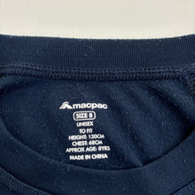 Load image into Gallery viewer, Unisex Macpac, navy fleece lined long sleeve thermal top, pilling, FUC, size 8,  