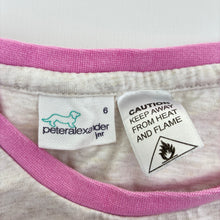 Load image into Gallery viewer, Girls Peter Alexander, cotton pyjama top, dachshund dog, GUC, size 6,  