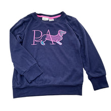 Load image into Gallery viewer, Girls Peter Alexander, navy pyjama top, embroidered, wash fade, FUC, size 5,  
