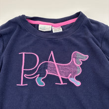 Load image into Gallery viewer, Girls Peter Alexander, navy pyjama top, embroidered, wash fade, FUC, size 5,  