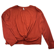 Load image into Gallery viewer, Girls KID, rust ribbed cropped long sleeve top, GUC, size 16,  