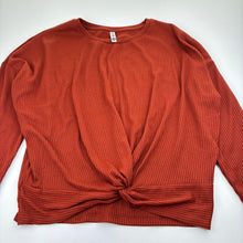 Load image into Gallery viewer, Girls KID, rust ribbed cropped long sleeve top, GUC, size 16,  