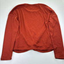 Load image into Gallery viewer, Girls KID, rust ribbed cropped long sleeve top, GUC, size 16,  