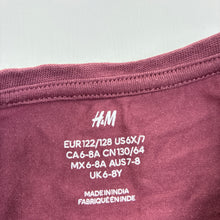 Load image into Gallery viewer, Unisex H&amp;M, burgundy stretch cotton long sleeve t-shirt, GUC, size 7-8,  