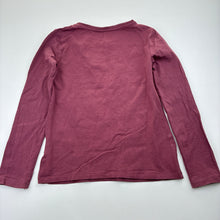 Load image into Gallery viewer, Unisex H&amp;M, burgundy stretch cotton long sleeve t-shirt, GUC, size 7-8,  