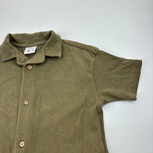 Load image into Gallery viewer, Boys Zara, olive cotton short sleeve knit shirt, GUC, size 5-6,  