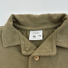Load image into Gallery viewer, Boys Zara, olive cotton short sleeve knit shirt, GUC, size 5-6,  