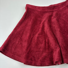 Load image into Gallery viewer, Girls FOREVER 21 Girls, burgundy corduroy cotton skirt, elasticated, GUC, size 11-12,  