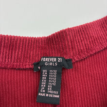 Load image into Gallery viewer, Girls FOREVER 21 Girls, burgundy corduroy cotton skirt, elasticated, GUC, size 11-12,  