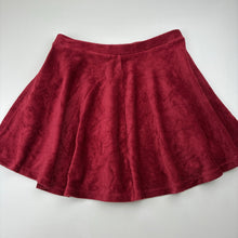 Load image into Gallery viewer, Girls FOREVER 21 Girls, burgundy corduroy cotton skirt, elasticated, GUC, size 11-12,  
