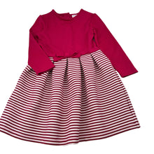 Load image into Gallery viewer, Girls Origami, striped ribbed long sleeve dress, pilling, FUC, size 4, L: 55cm