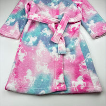 Load image into Gallery viewer, Girls Brilliant Basics, bath robe / dressing gown, embroidered, unicorn, GUC, size 4,  