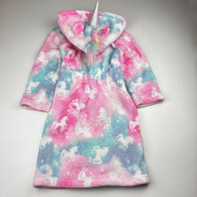Load image into Gallery viewer, Girls Brilliant Basics, bath robe / dressing gown, embroidered, unicorn, GUC, size 4,  