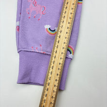 Load image into Gallery viewer, Girls Anko, cotton blend fleece lined track pants, elasticated, unicorn, FUC, size 5,  