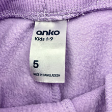 Load image into Gallery viewer, Girls Anko, cotton blend fleece lined track pants, elasticated, unicorn, FUC, size 5,  
