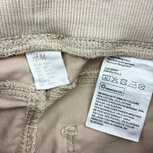 Load image into Gallery viewer, Unisex H&amp;M, tan stretch cotton pants, elasticated, minor marks, FUC, size 4,  