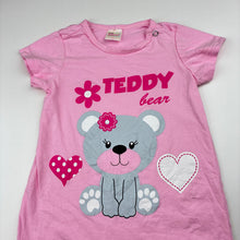 Load image into Gallery viewer, Girls Moda Bimbi, pink cotton romper, bear, EUC, size 00,  
