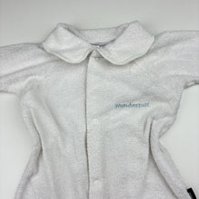Load image into Gallery viewer, Unisex Bonds, white cotton blend terry wondersuit / romper, GUC, size 00,  
