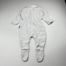Load image into Gallery viewer, Unisex Bonds, white cotton blend terry wondersuit / romper, GUC, size 00,  