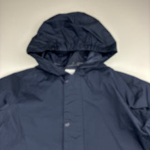 Load image into Gallery viewer, Unisex Brilliant Basics, navy lightweight waterproof hooded jacket, EUC, size 4-6,  